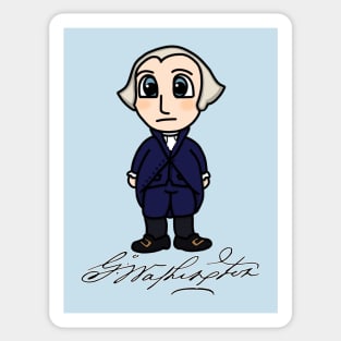 Chibi President George Washington With Signature Sticker